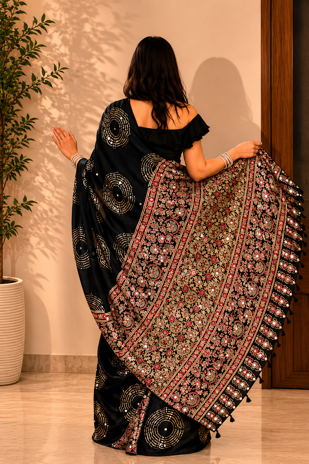 Noor (Black & Brown) Saree