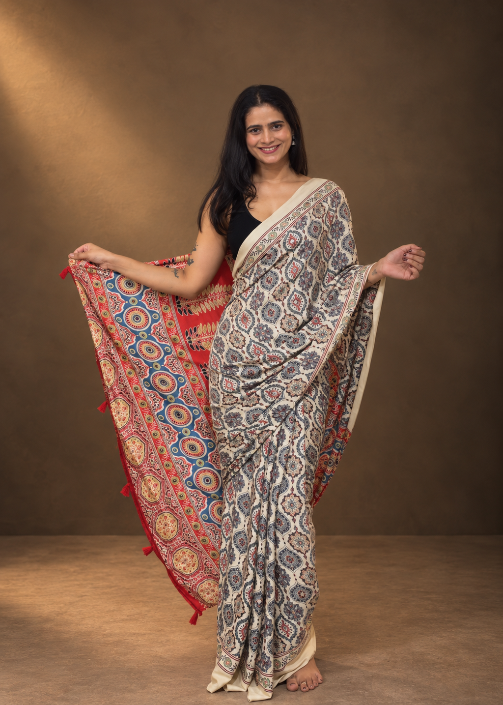 Ira mirror work saree