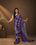 Fulwari Wine purple mirror saree
