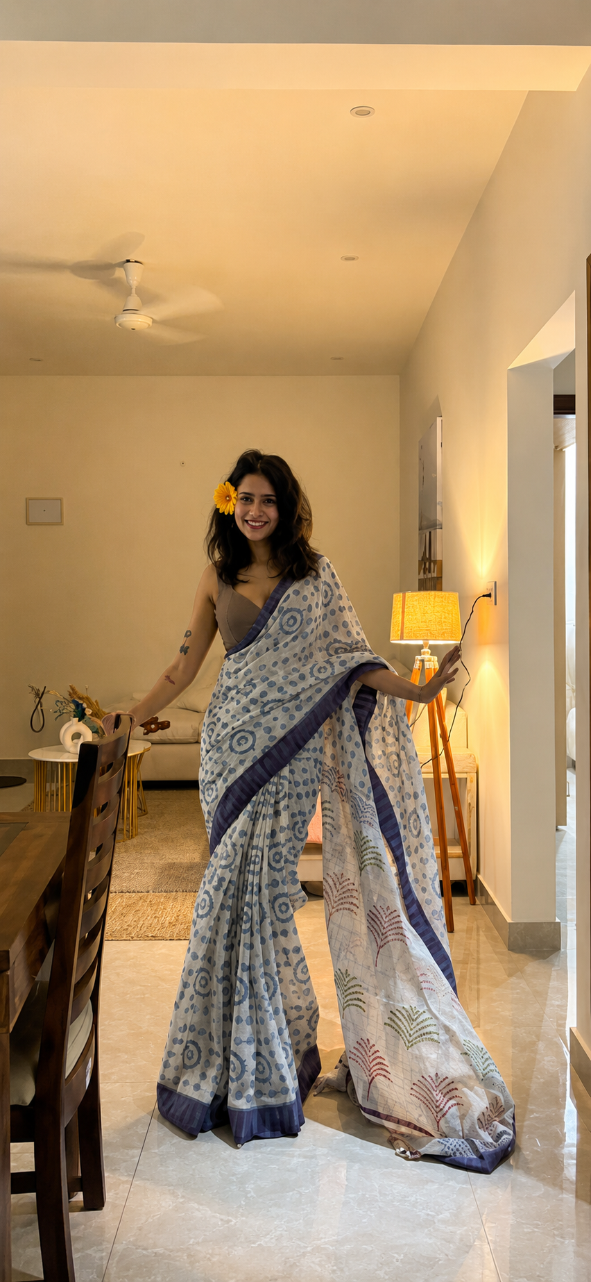 Vaasi Purple Cotton Saree