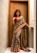 Vaanya Black Cotton Silk Saree