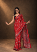 Ruhani red saree