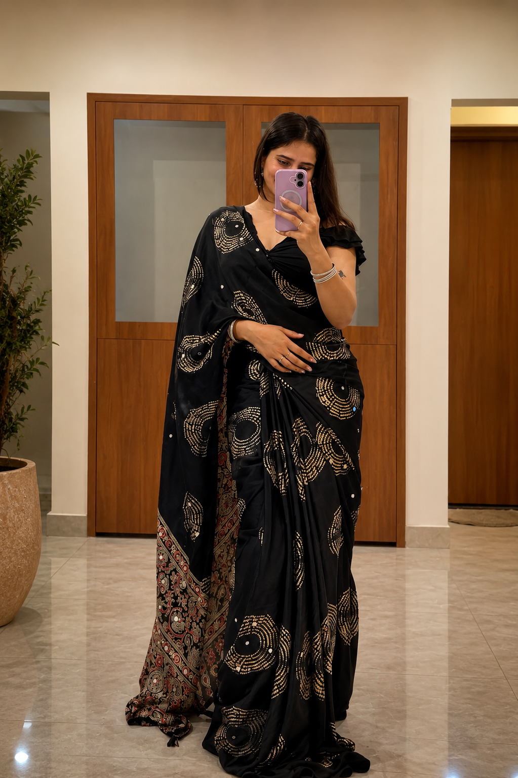 Noor (Black & Brown) Saree