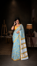 Leher Lemon Linen Saree