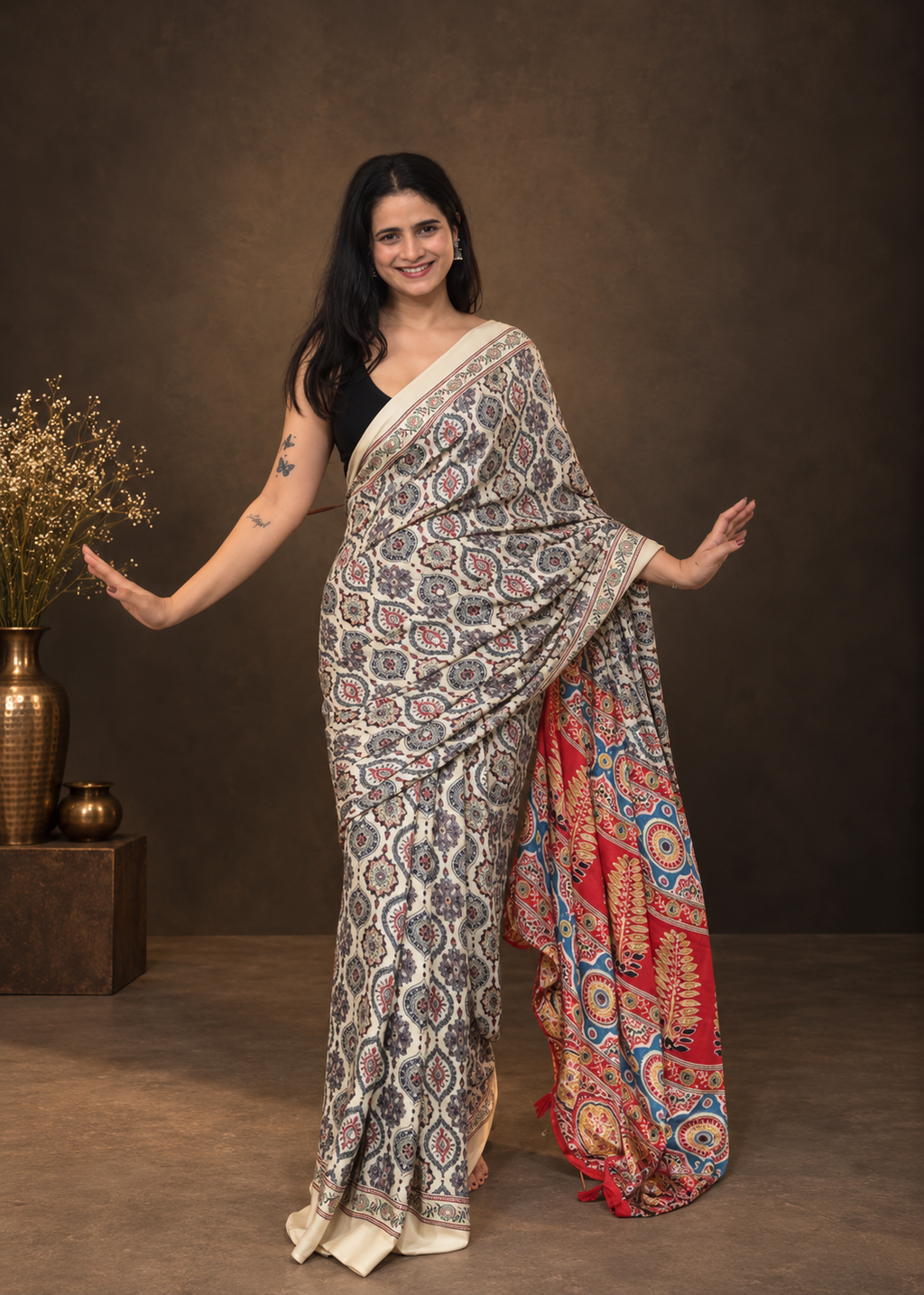 Ira mirror work saree