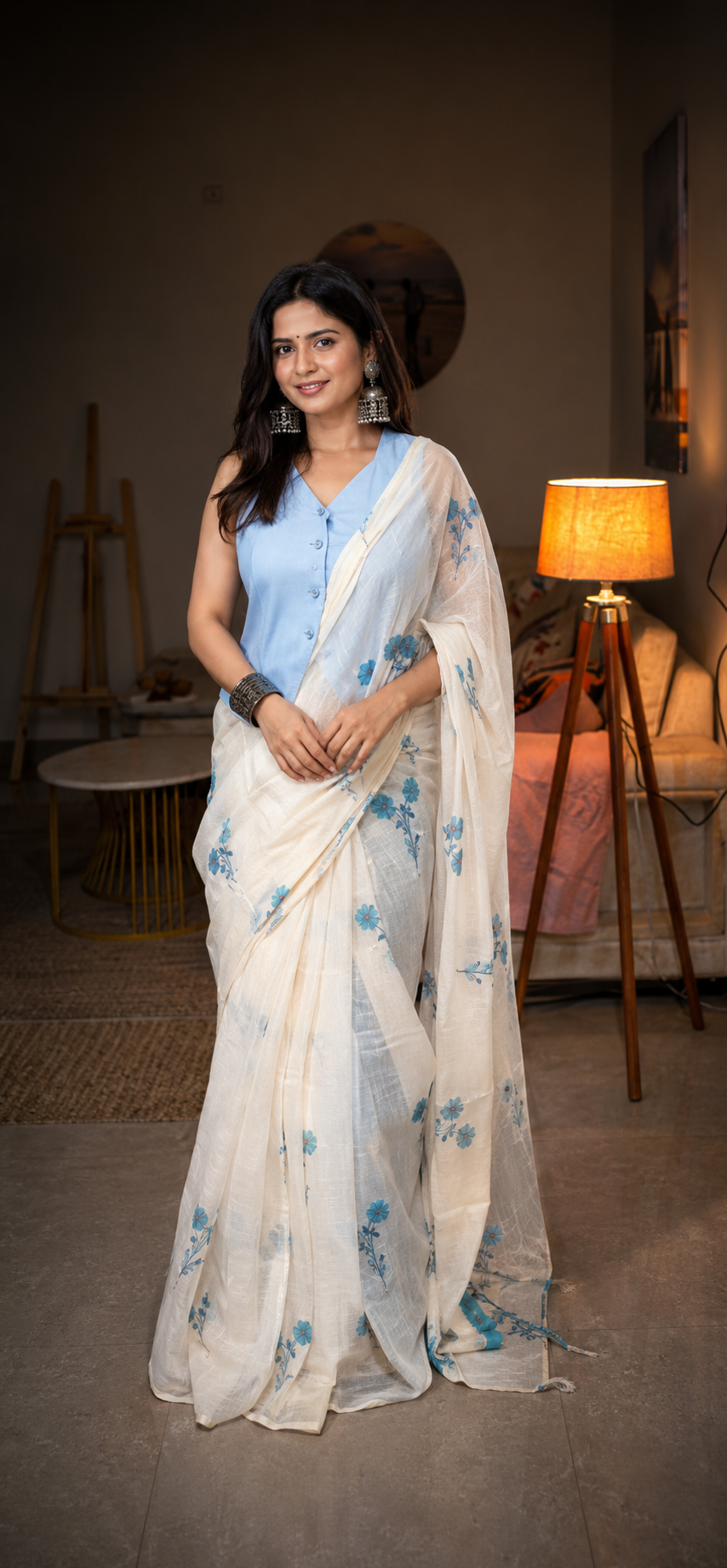 Neelkamal Linen Saree