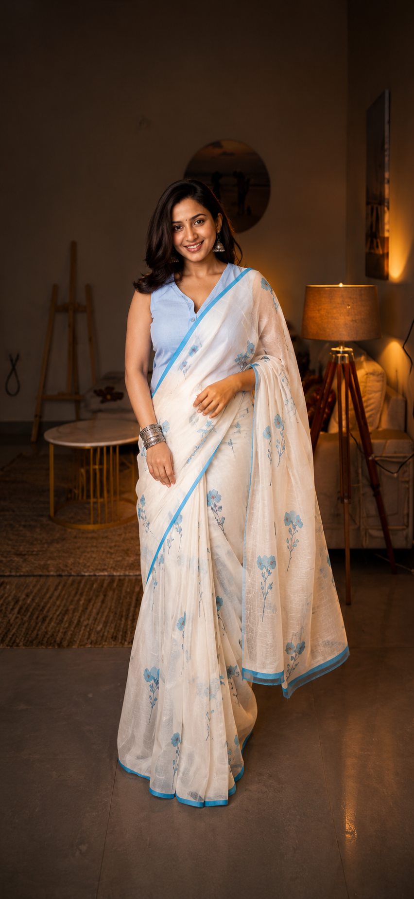 Neelkamal Linen Saree