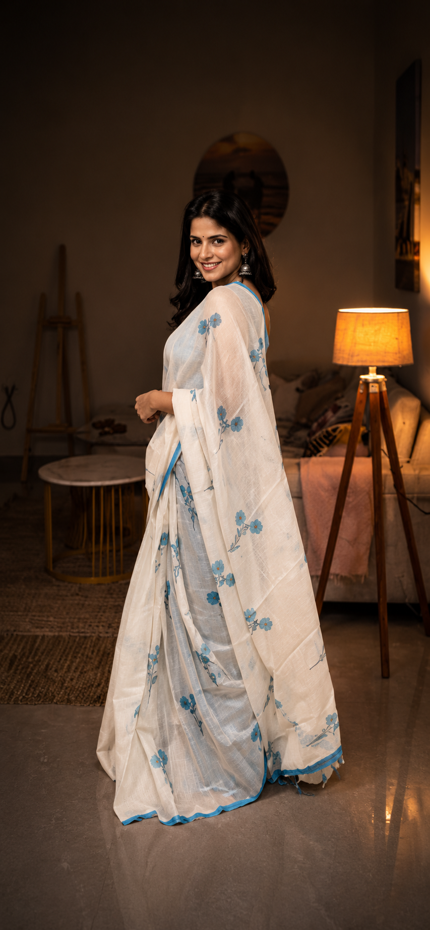 Neelkamal Linen Saree