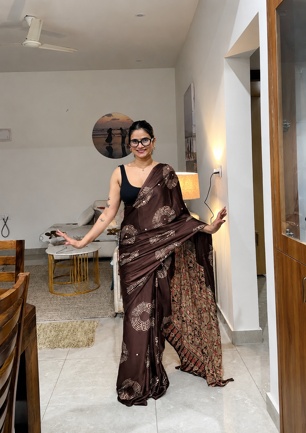 Noor Brown Saree