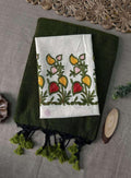 Mayurika Green khadi cotton saree