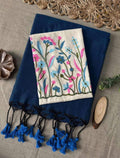 Mayurika blue khadi cotton saree