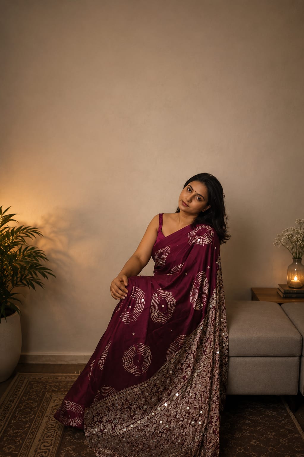 Noor Wine Saree