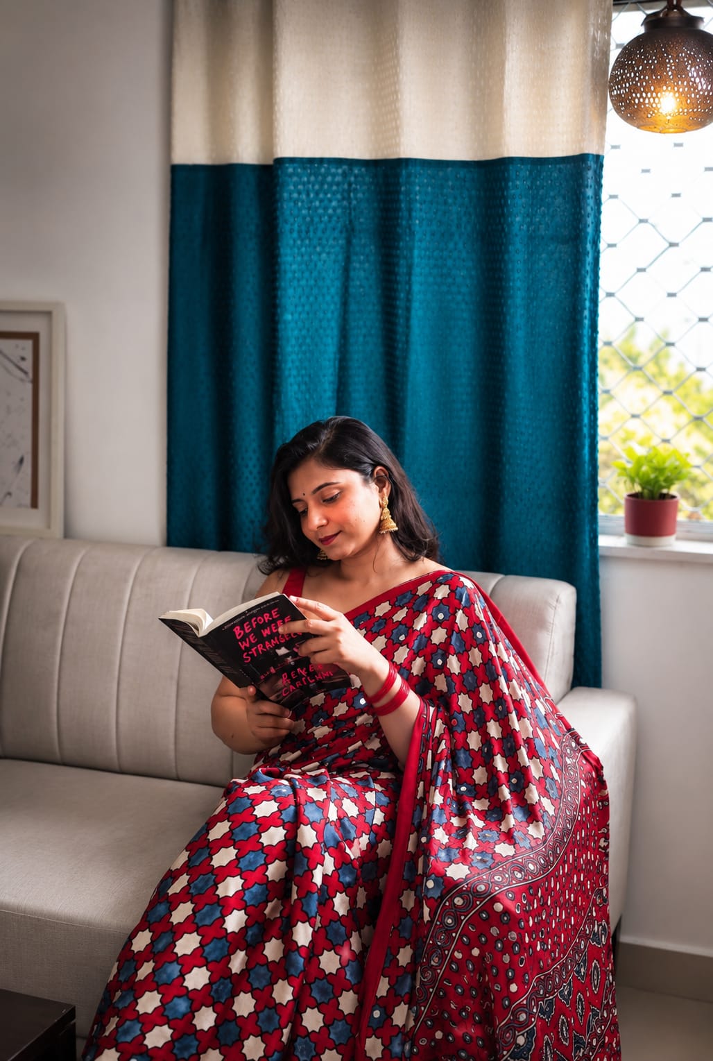 Ruby red Saree