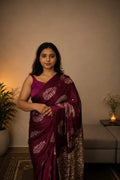 Noor Wine Saree