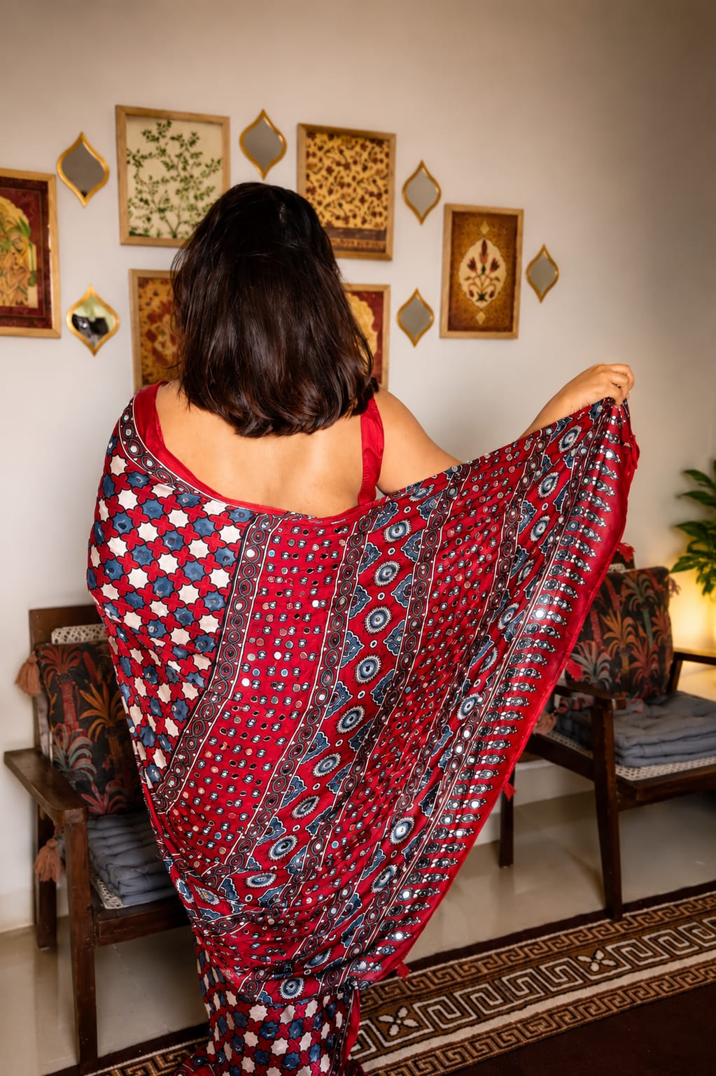 Ruby red Saree